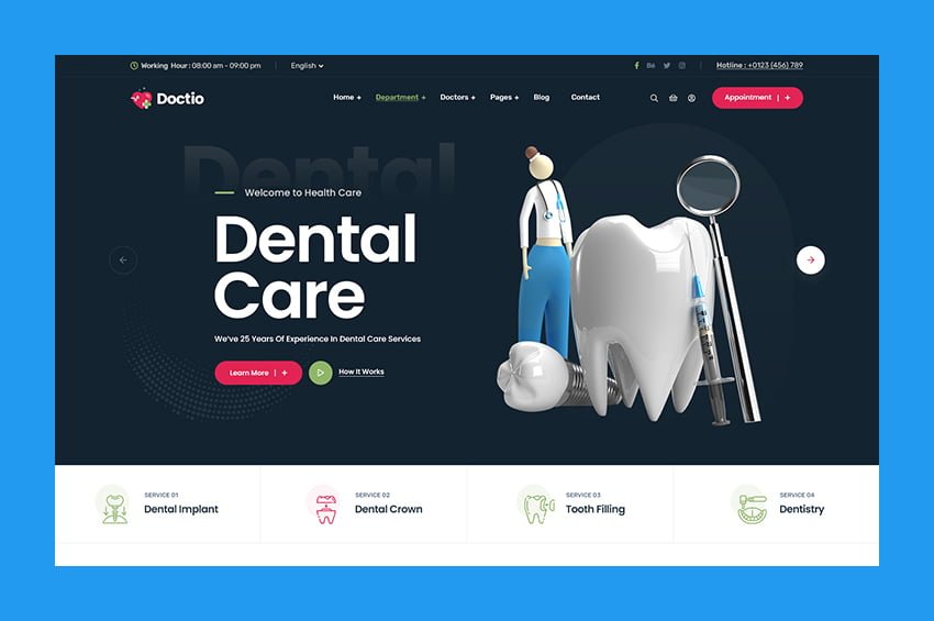 Plantilla Web Creativa de Cuidado Dental